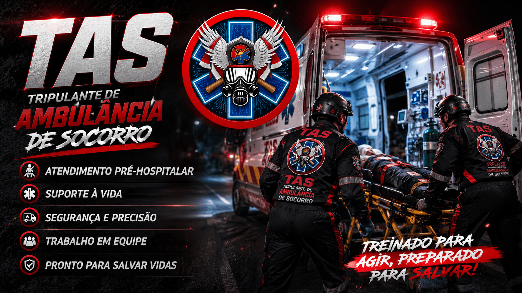 Capa do curso TAS - TRIPULANTE DE AMBULÂNCIA DE SOCORRO