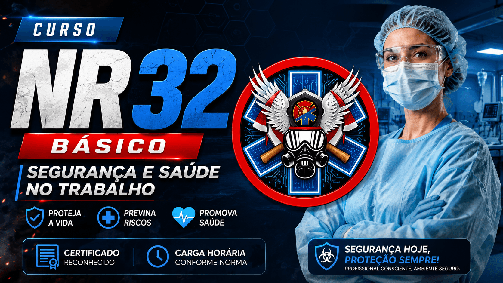 Apresentação do curso CAPACITAÇÃO NR 32 BÁSICO SEGURANÇA E SAÚDE NO TRABALHO