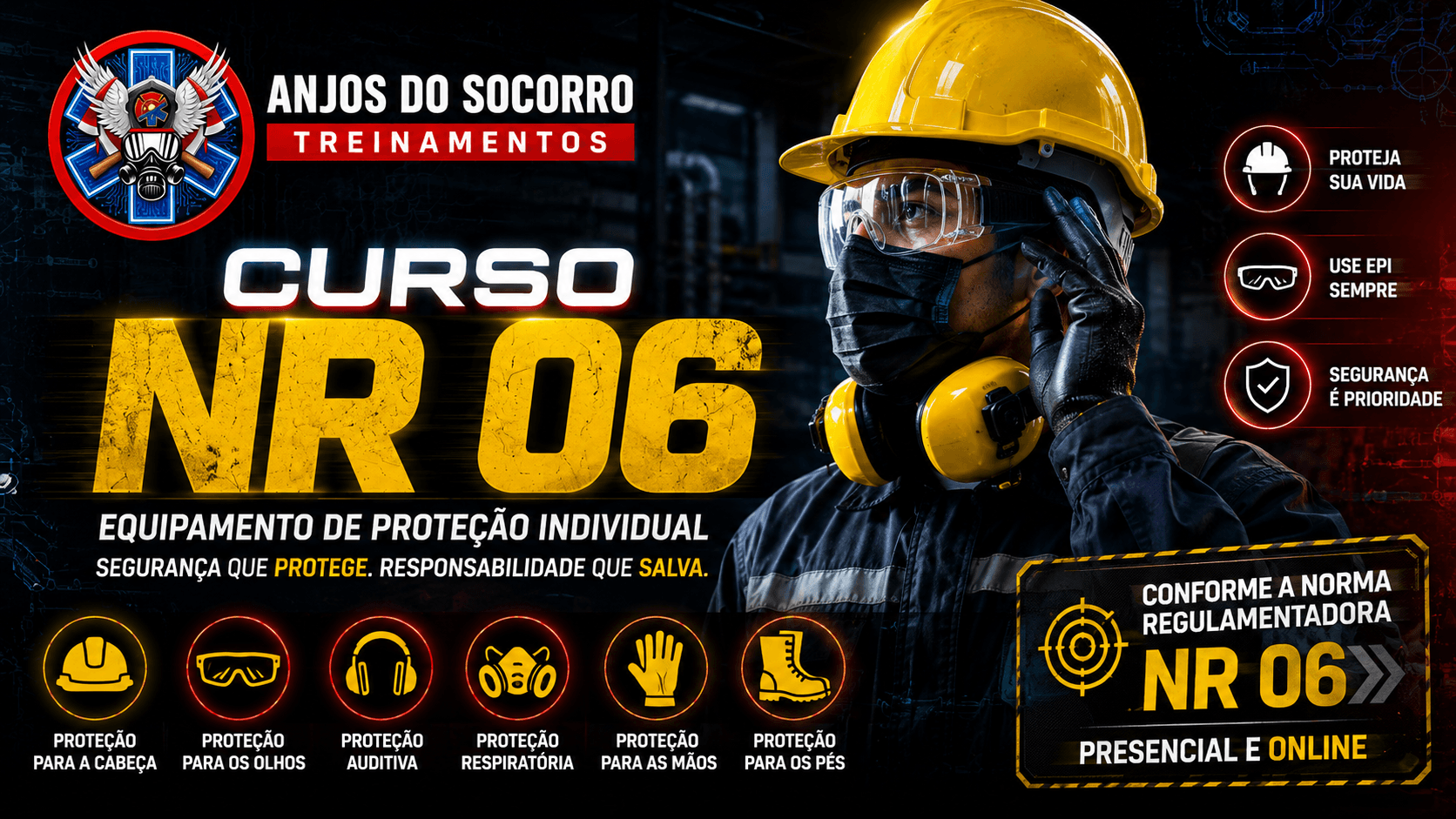 Apresentação do curso Curso de NR 6 Básico - Equipamento de Proteção Individual (EPI)