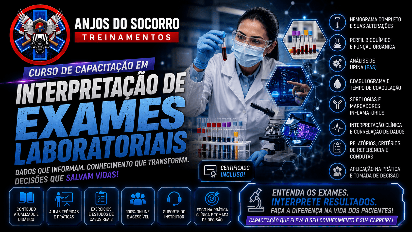 Apresentação do curso CURSO DE INTERPRETAÇÃO DE EXAMES LABORATORIAIS