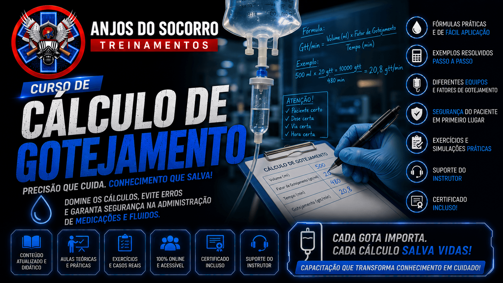 Apresentação do curso CURSO DE CÁLCULO DE GOTEJAMENTO