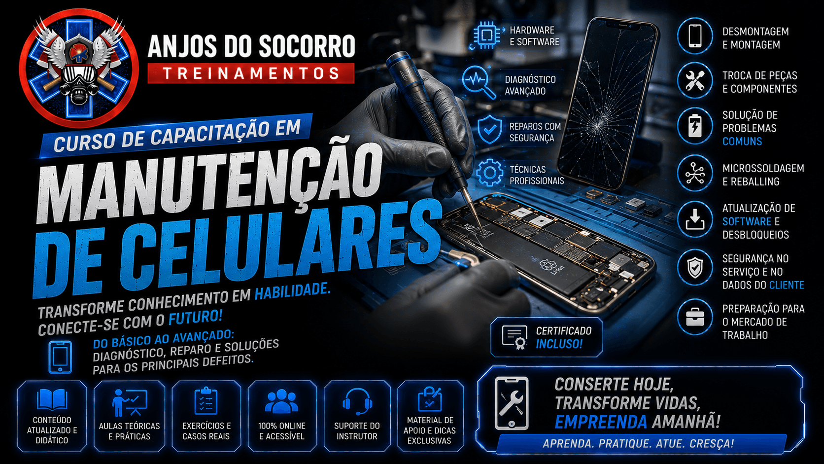 Apresentação do curso CURSO PROFISSIONAL DE MANUTENÇÃO DE CELULARES