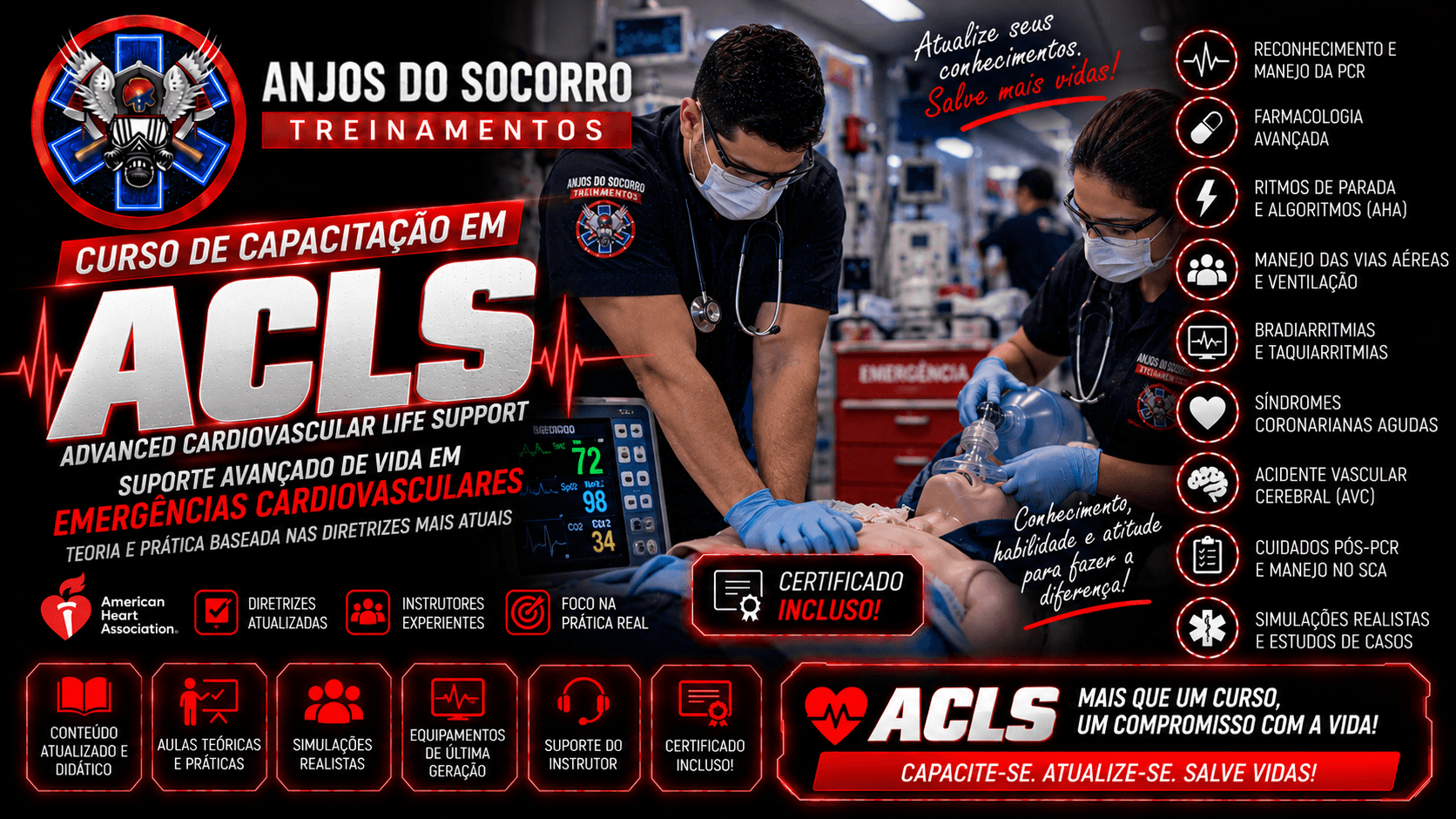 Capa do curso CURSO ACLS - Advanced Cardiovascular Life Support