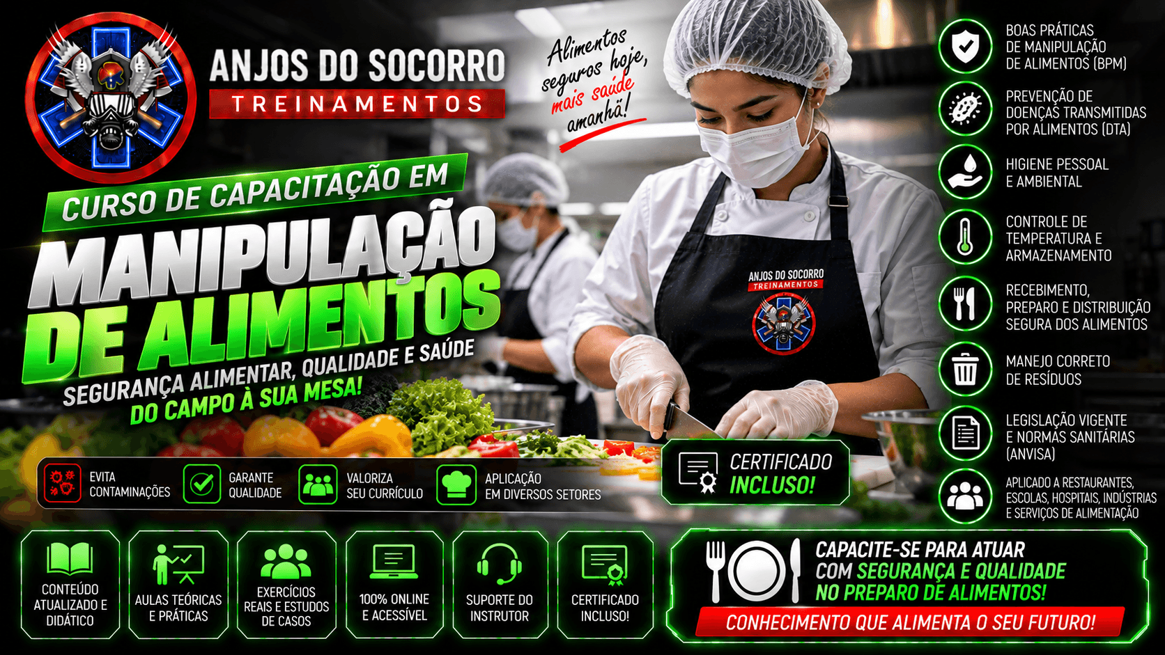 Apresentação do curso CURSO DE MANIPULAÇÃO DE ALIMENTOS